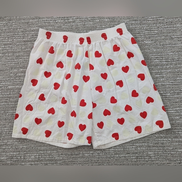 NWOT Unisex Cotton Red & Faint Yellow Heart Patterned Boxers/Boxer Shorts - Picture 1 of 12
